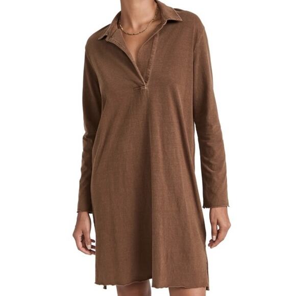 JAMES PERSE Relaxed Polo Dress In Malt/Brown Sz 2/M NWT - Picture 3 of 9